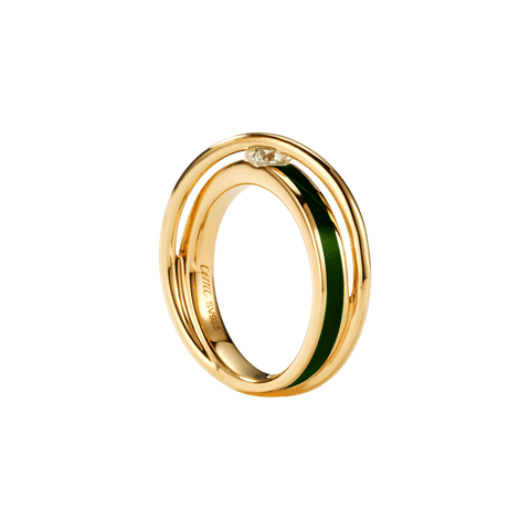  Engage EGR1 moss ring - Green Enamel Diamond Ring -  The Future Rocks  -    4 