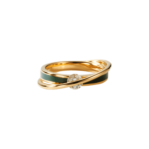  Engage EGR1 moss ring - Green Enamel Diamond Ring -  The Future Rocks  -    1 