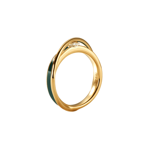  Engage EGR1 moss ring - Green Enamel Diamond Ring -  The Future Rocks  -    3 