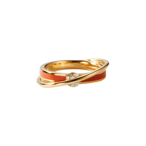  Engage EGR1 sun ring - Orange Enamel Diamond Ring -  The Future Rocks  -    1 