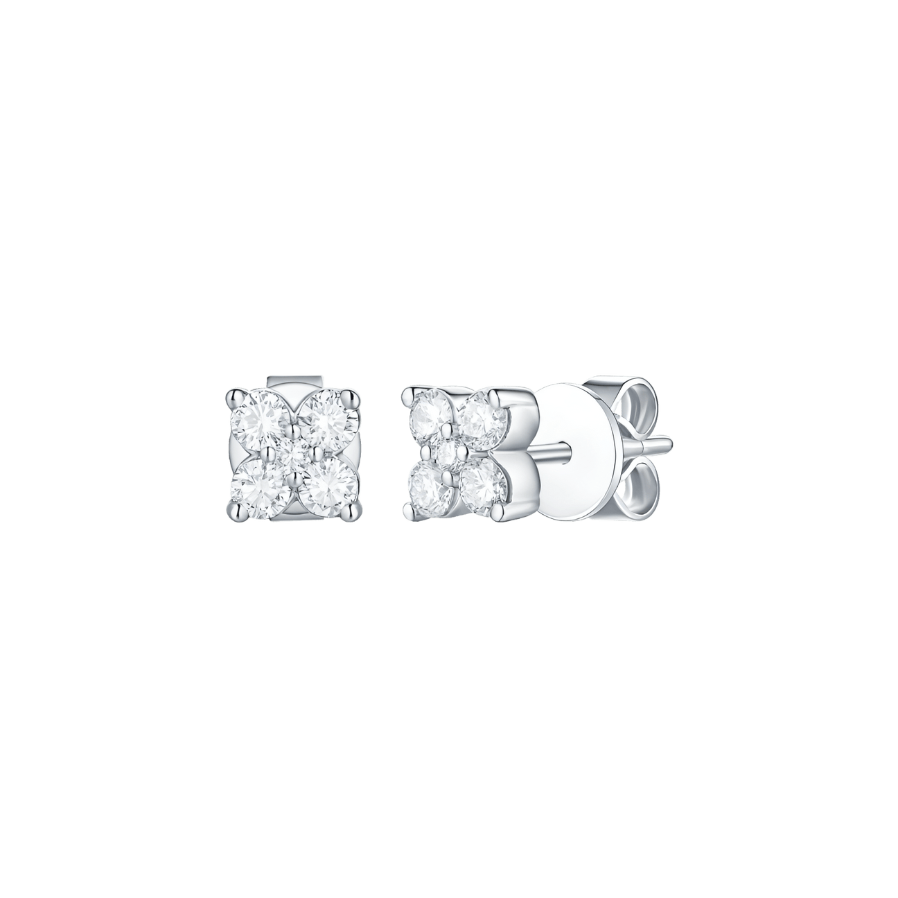  Essentials petite earrings I - Lab-Grown Diamond Flower Stud Earrings -  The Future Rocks -    1 