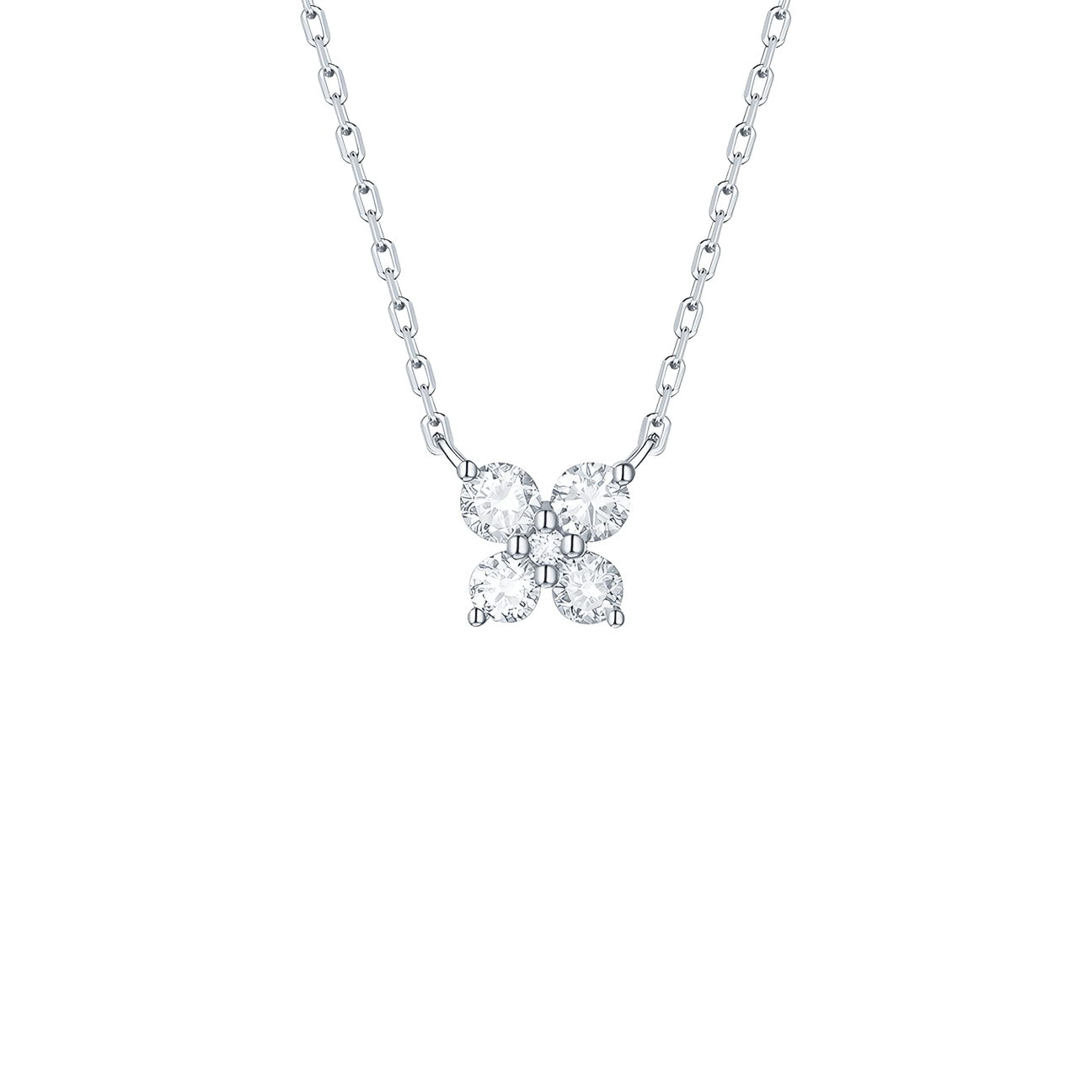  Essentials petite necklace - Petite Diamond Flower Necklace -  The Future Rocks -    1 