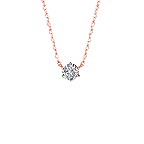 Essentials solitaire necklace - 14K rose gold lab-grown diamond necklace - The Future Rocks 