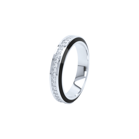  Eternity black enamel 4mm ring - Eternity Black Enamel Diamond Ring -  The Future Rocks  -    3 