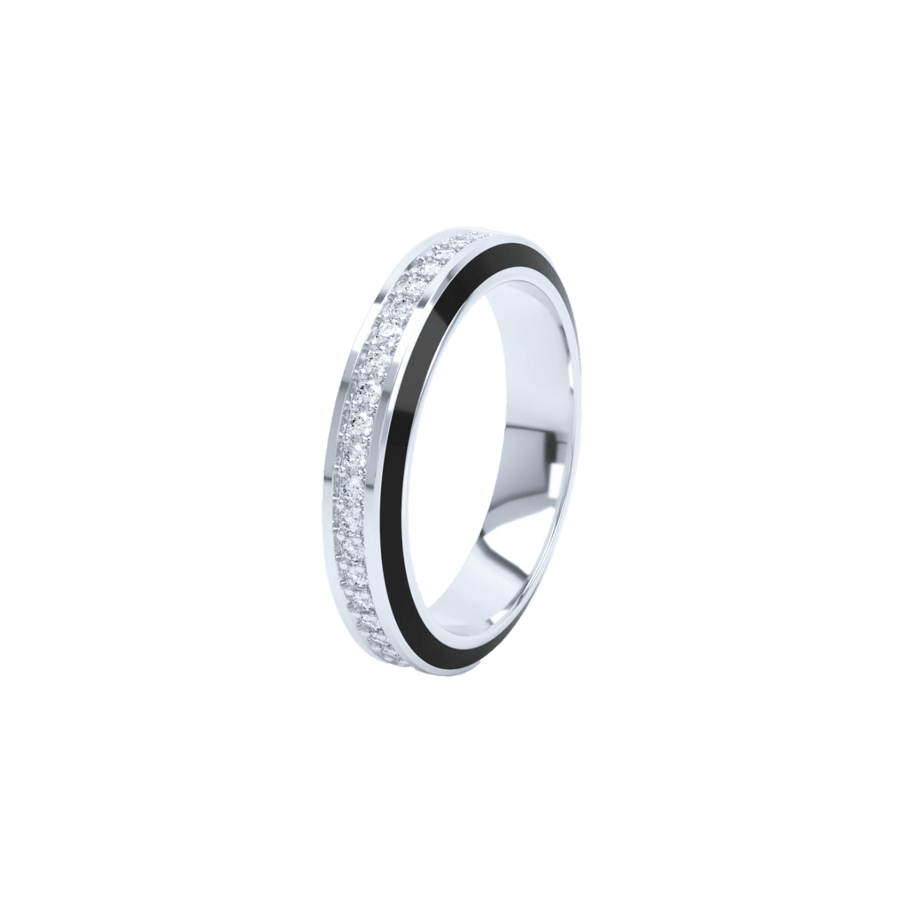  Eternity black enamel 4mm ring - Eternity black enamel 4mm ring -  The Future Rocks -    3 
