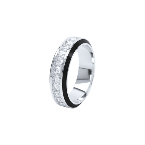  Eternity black enamel 6mm ring - Black Enamel Eternity Ring  -  The Future Rocks  -    3 
