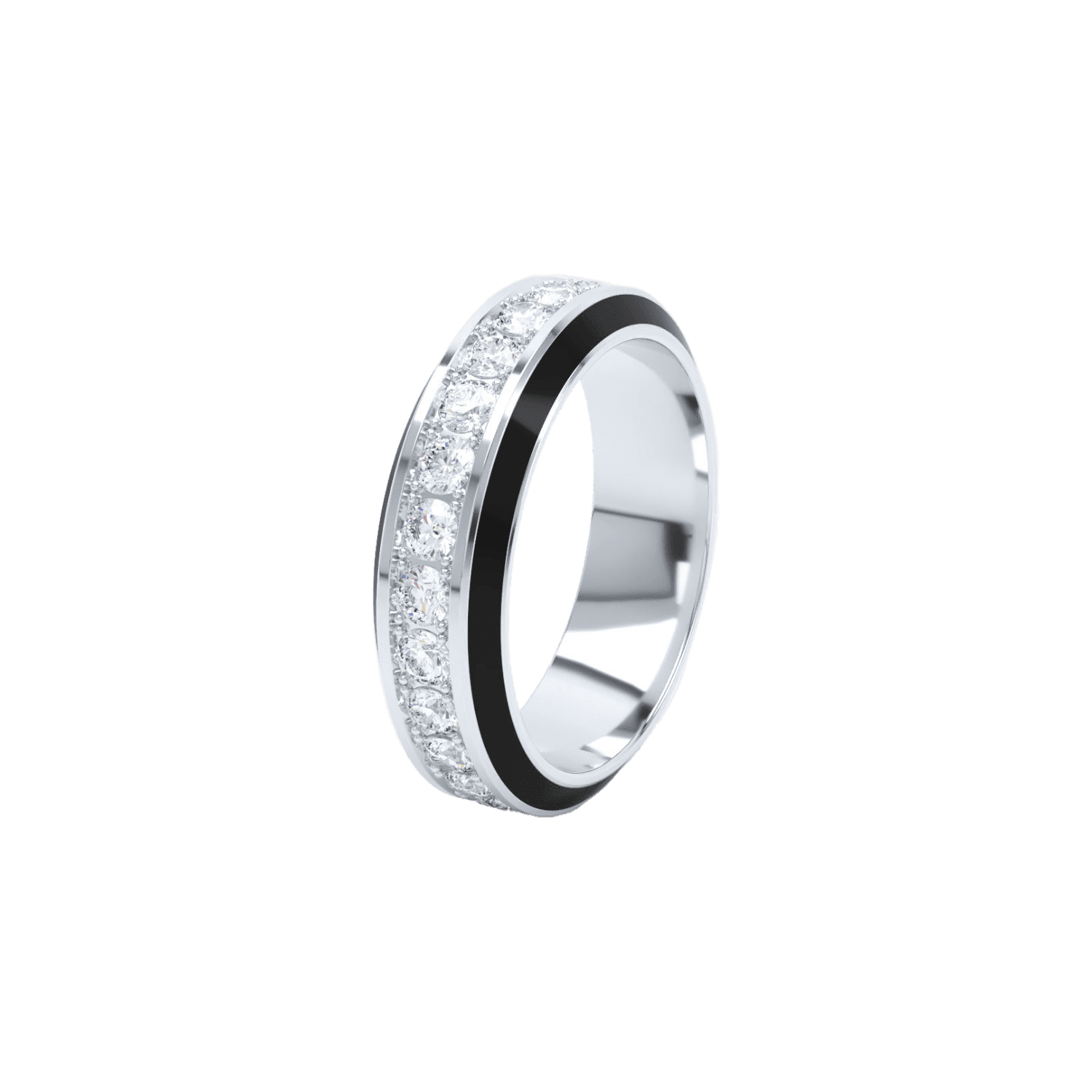  Eternity black enamel 6mm ring - Eternity black enamel 6mm ring -  The Future Rocks -    3 