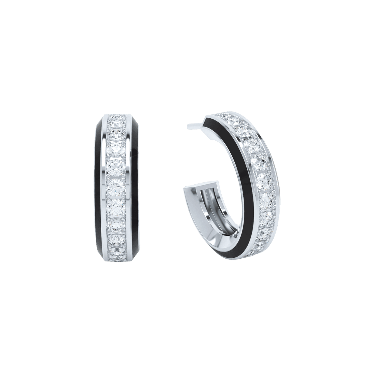  Eternity black enamel hoops - Eternity black enamel hoops -  The Future Rocks -    2 