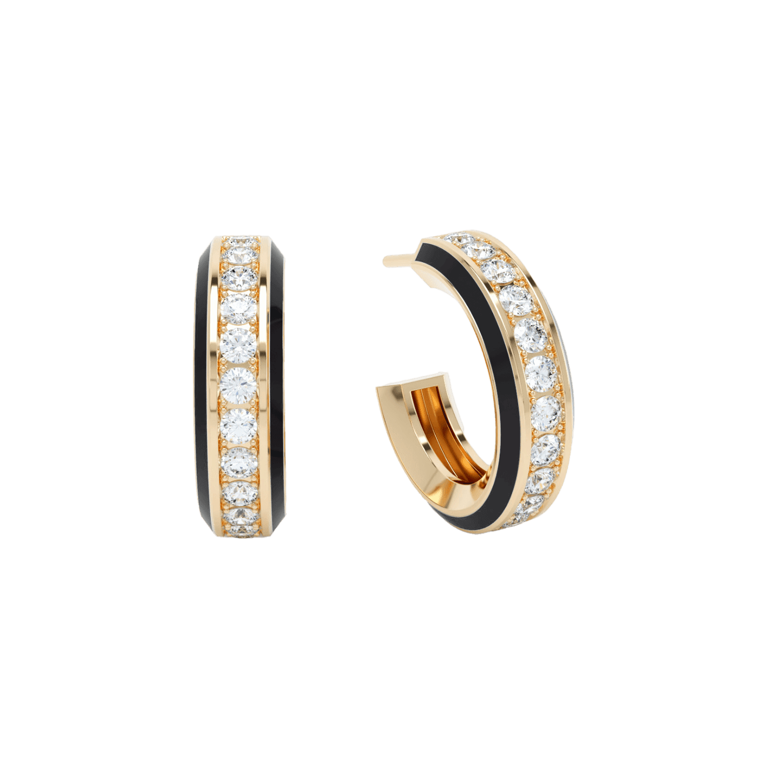  Eternity black enamel hoops - Eternity black enamel hoops -  The Future Rocks -    1 