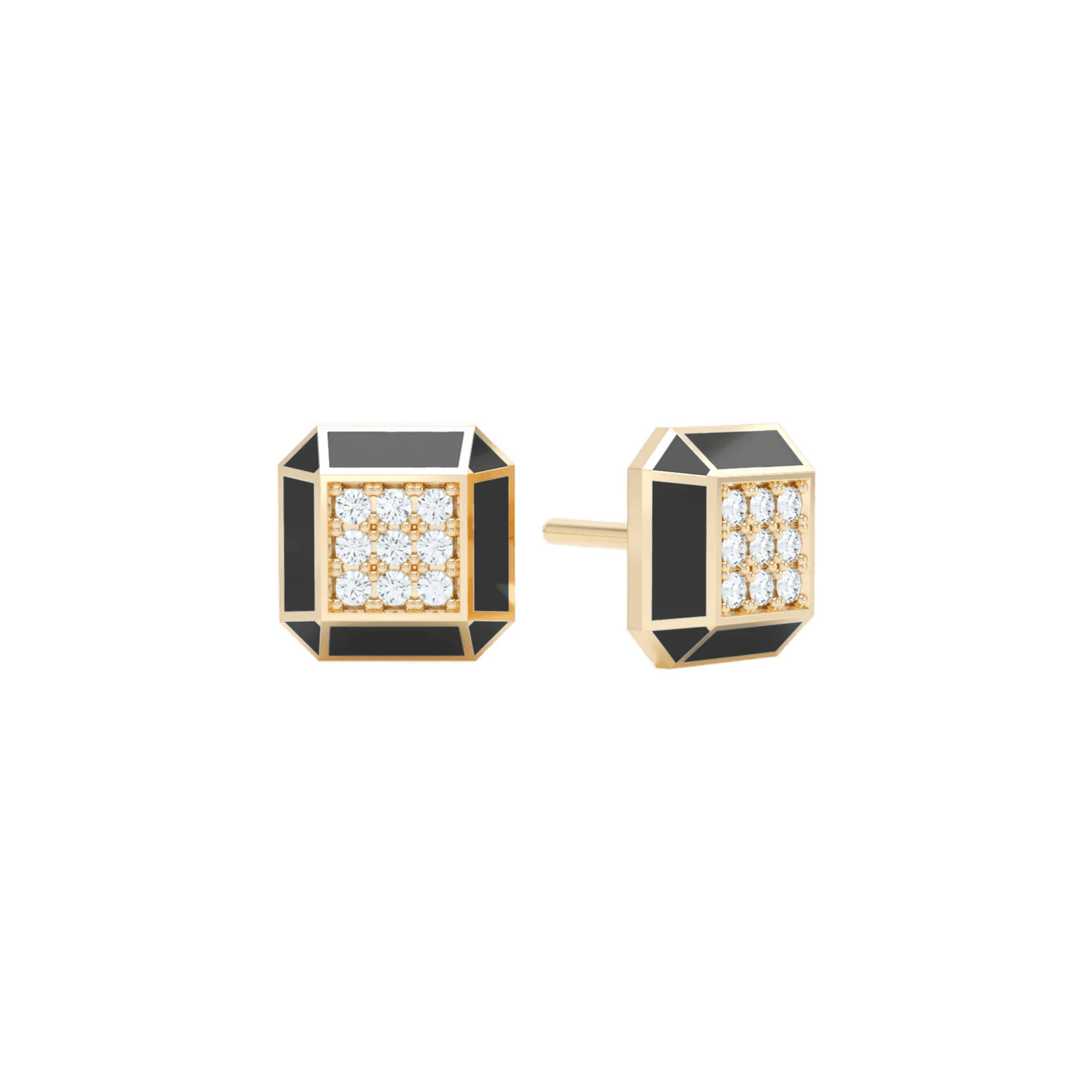  Eternity black enamel studs - Eternity black enamel studs -  The Future Rocks -    1 