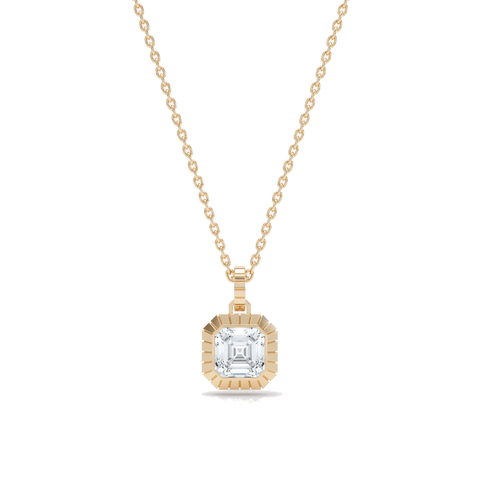  Eternity engraved asscher pendant - Asscher Cut Diamond Pendant Necklace -  The Future Rocks  -    1 