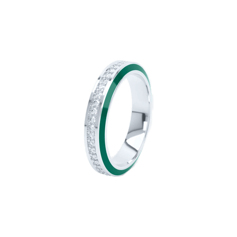 Eternity green enamel 4mm ring - The Future Rocks