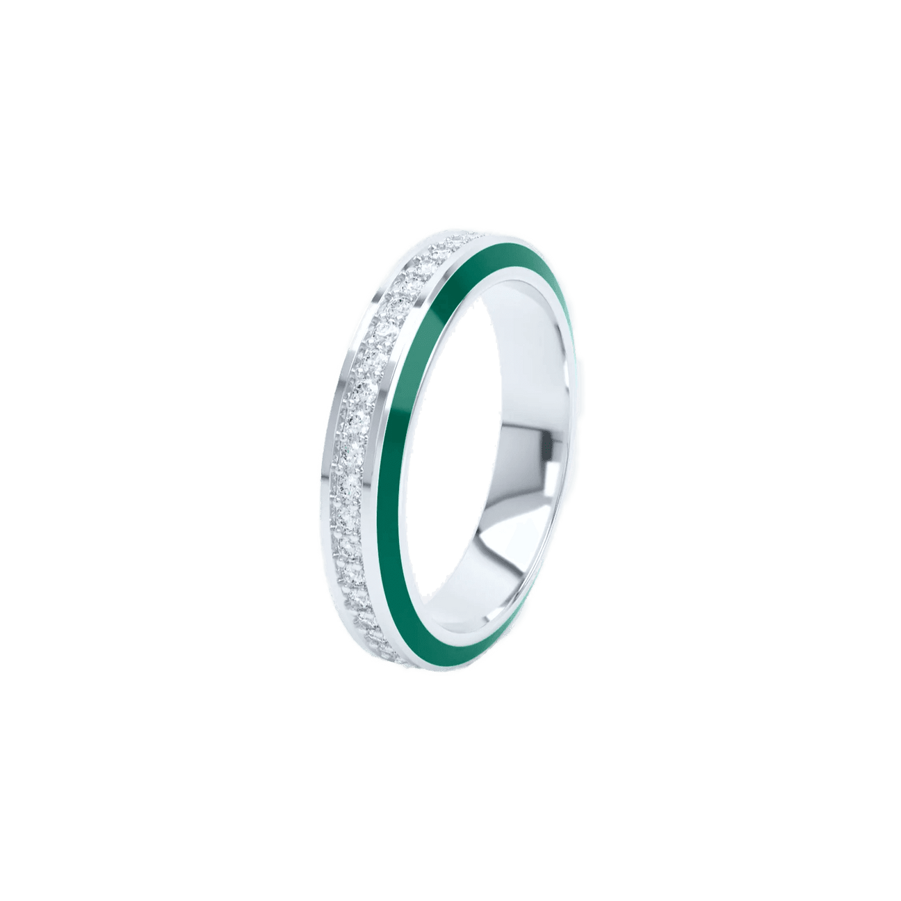  Eternity green enamel 4mm ring - Eternity green enamel 4mm ring -  The Future Rocks -    3 
