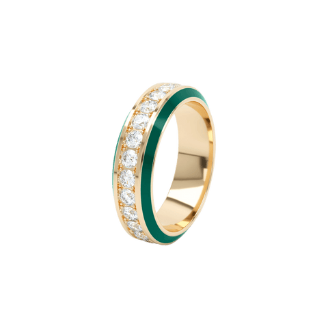  Eternity green enamel 6mm ring - Eternity Green Enamel Ring -  The Future Rocks  -    1 