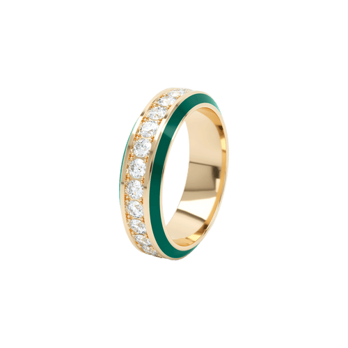  Eternity green enamel 6mm ring - Eternity Green Enamel Ring -  The Future Rocks -    1 