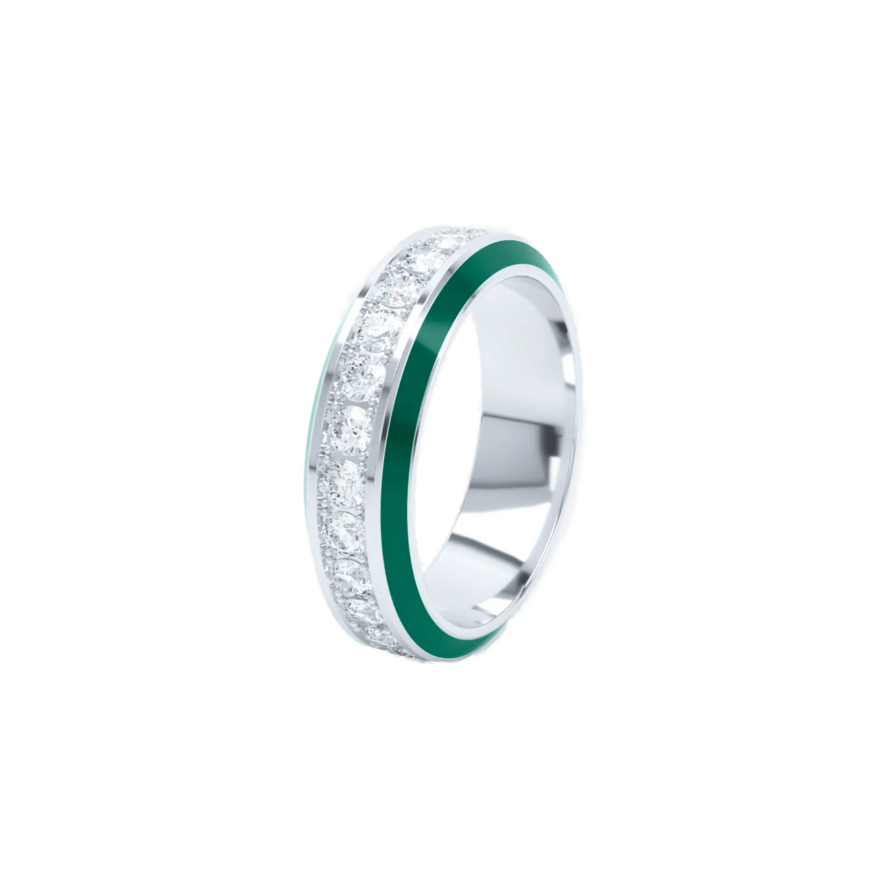  Eternity green enamel 6mm ring - Eternity green enamel 6mm ring -  The Future Rocks -    3 