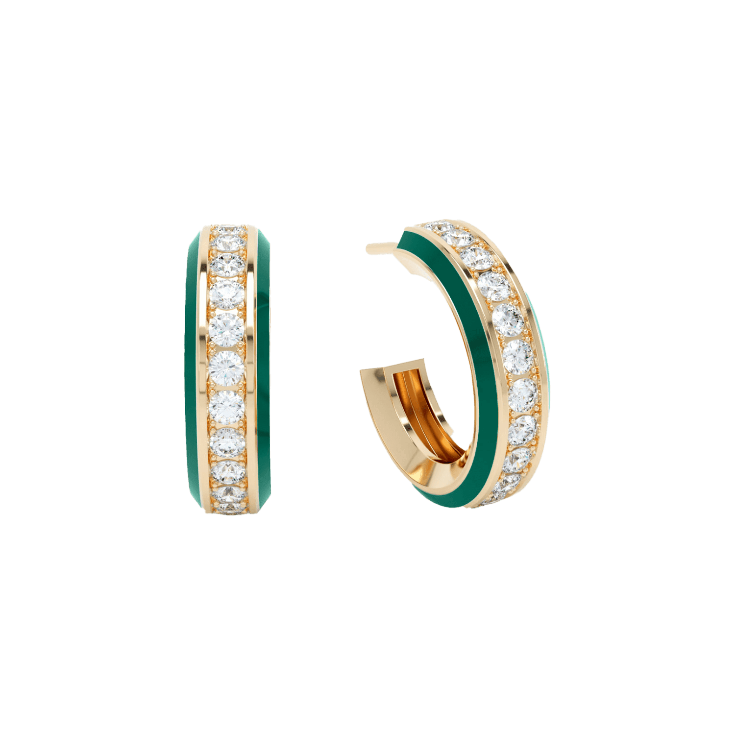  Eternity green enamel hoops - Eternity green enamel hoops -  The Future Rocks -    1 