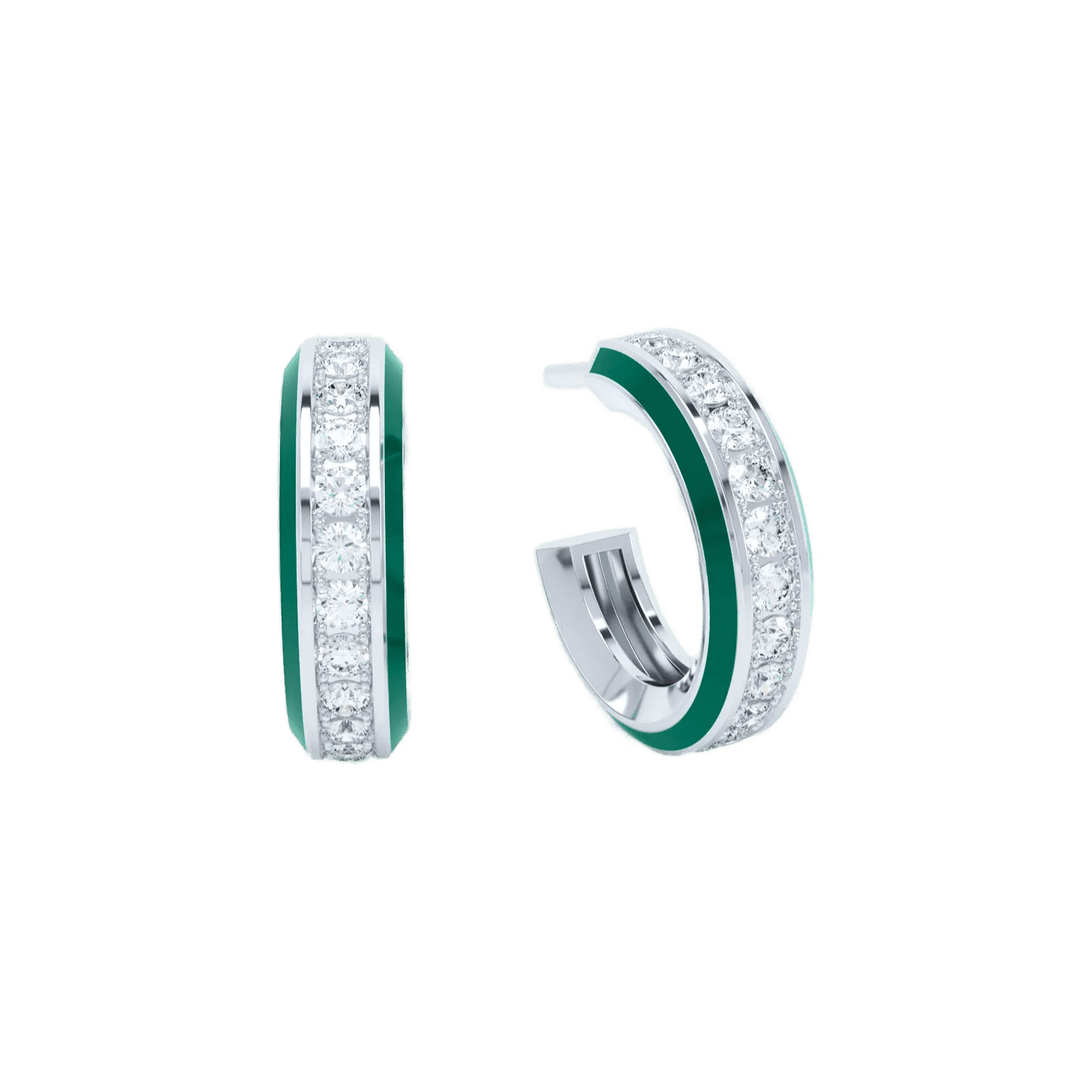  Eternity green enamel hoops - Eternity green enamel hoops -  The Future Rocks -    2 