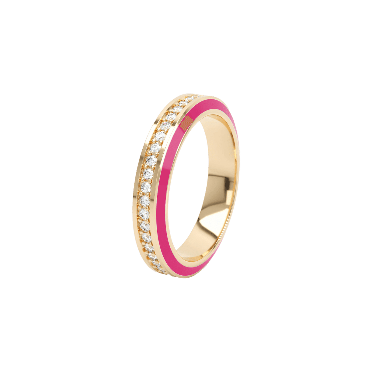  Eternity pink enamel 4mm ring - Pink Enamel Diamond Eternity Ring -  The Future Rocks -    1 