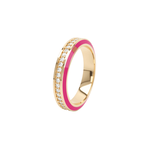  Eternity pink enamel 4mm ring - Pink Enamel Diamond Ring -  The Future Rocks -    1 