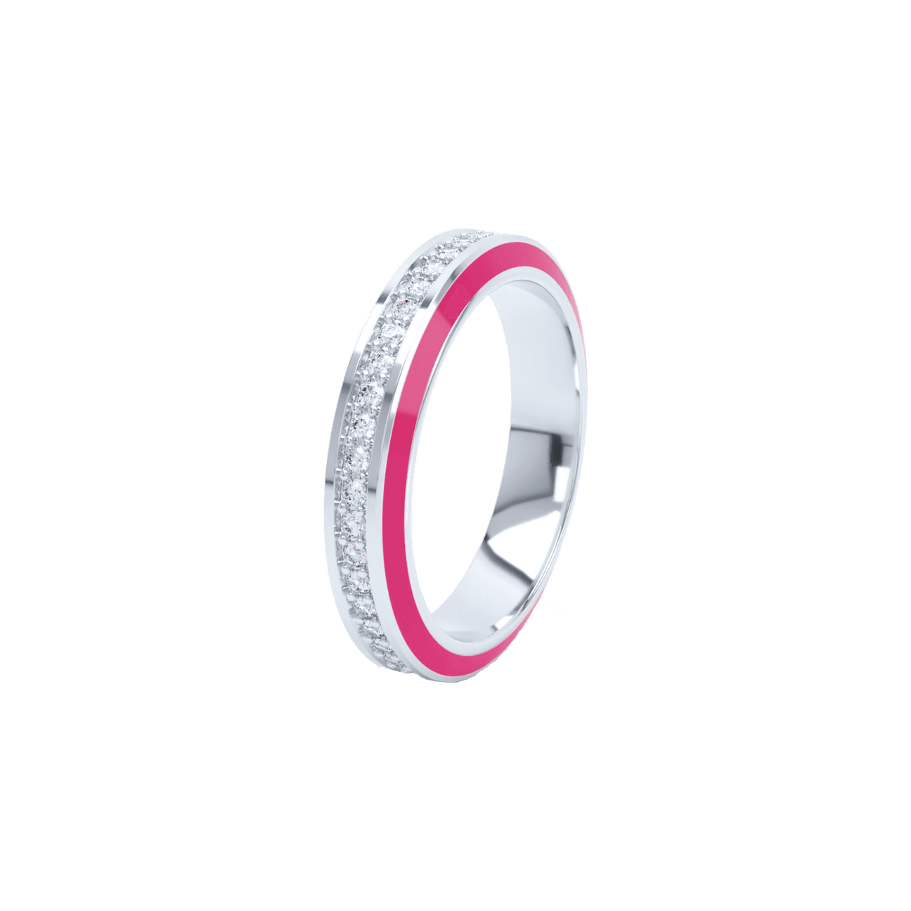  Eternity pink enamel 4mm ring - Eternity pink enamel 4mm ring -  The Future Rocks -    3 