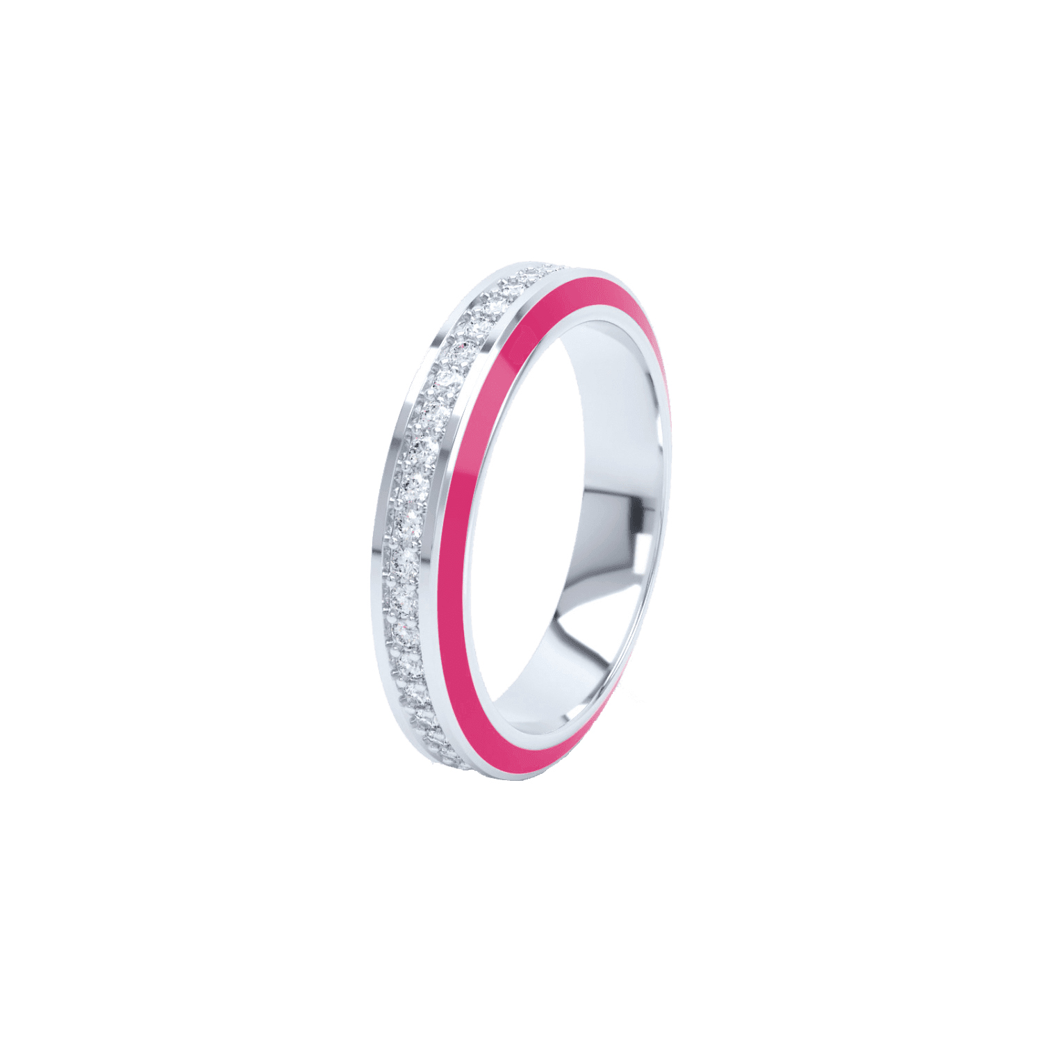  Eternity pink enamel 4mm ring - Eternity pink enamel 4mm ring -  The Future Rocks -    3 