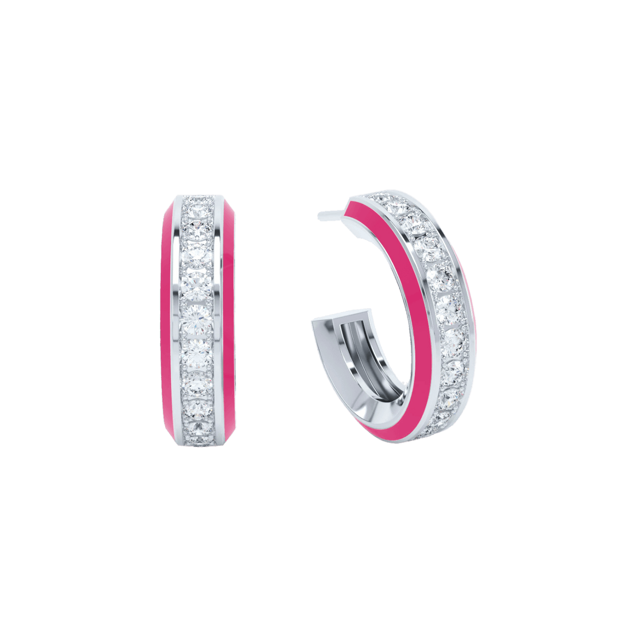  Eternity pink enamel hoops - Eternity pink enamel hoops -  The Future Rocks -    2 