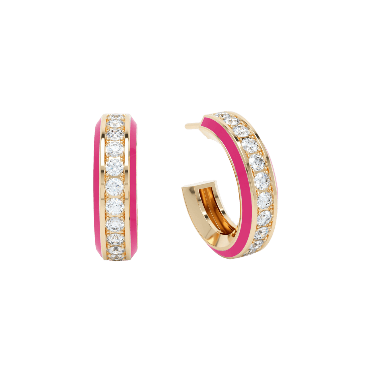  Eternity pink enamel hoops - Eternity Pink Enamel Hoop Earrings -  The Future Rocks -    1 