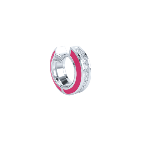  Eternity pink enamel huggies - Eternity Pink Enamel Huggie Earrings -  The Future Rocks  -    4 
