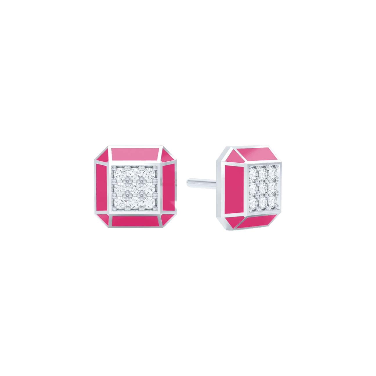  Eternity pink enamel studs - Eternity pink enamel studs -  The Future Rocks -    3 