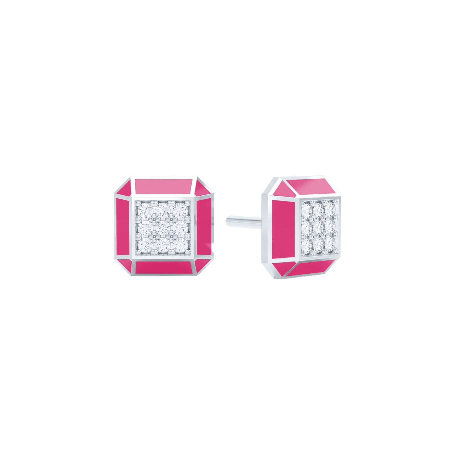  Eternity pink enamel studs - Eternity pink enamel studs -  The Future Rocks -    3 