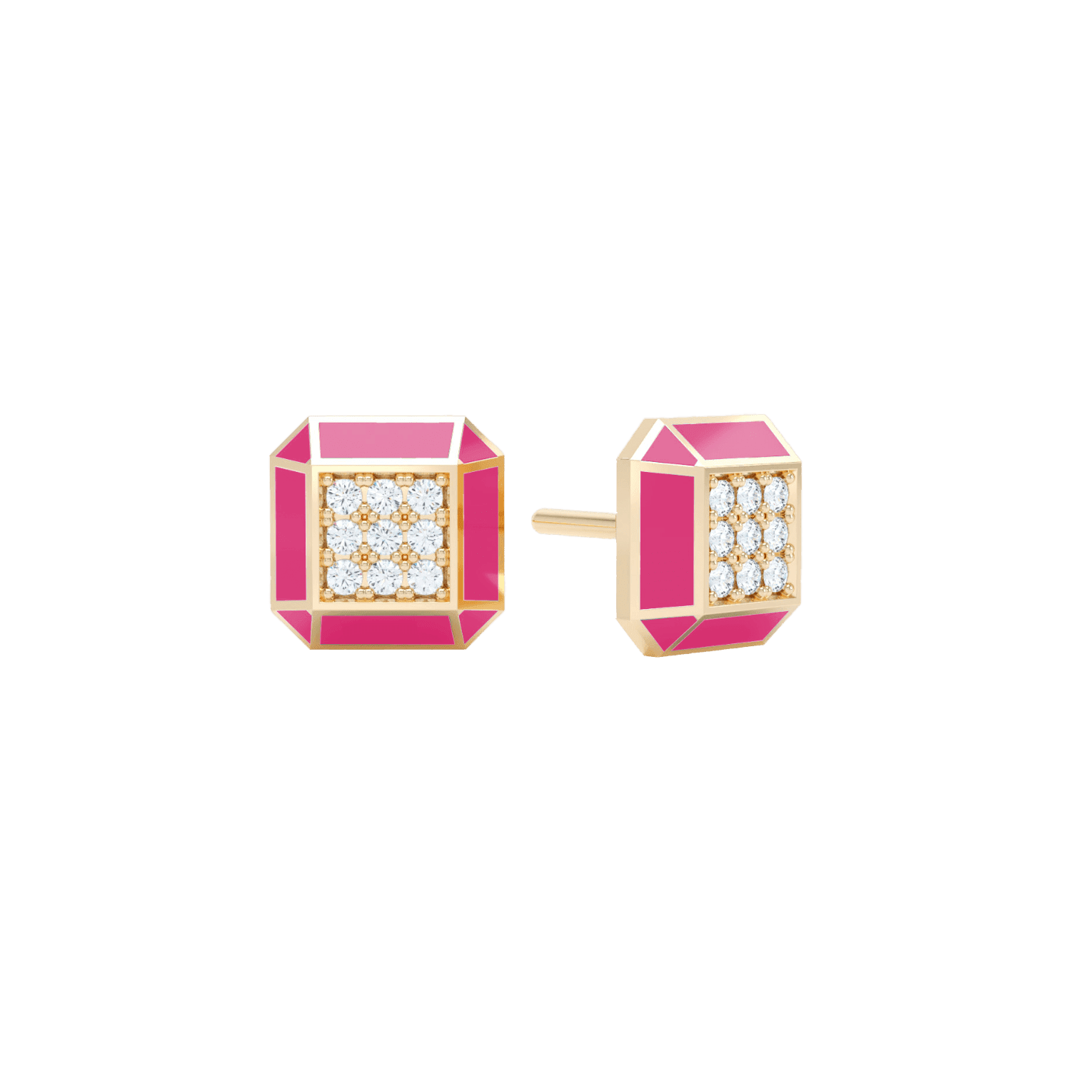  Eternity pink enamel studs - Eternity pink enamel studs -  The Future Rocks -    1 