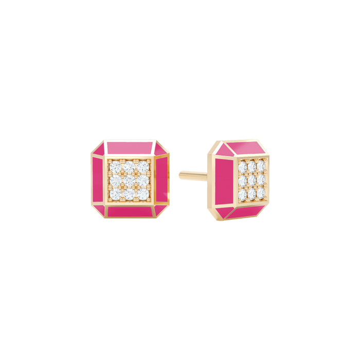  Eternity pink enamel studs - Eternity Pink Enamel Stud Earrings -  The Future Rocks -    1 