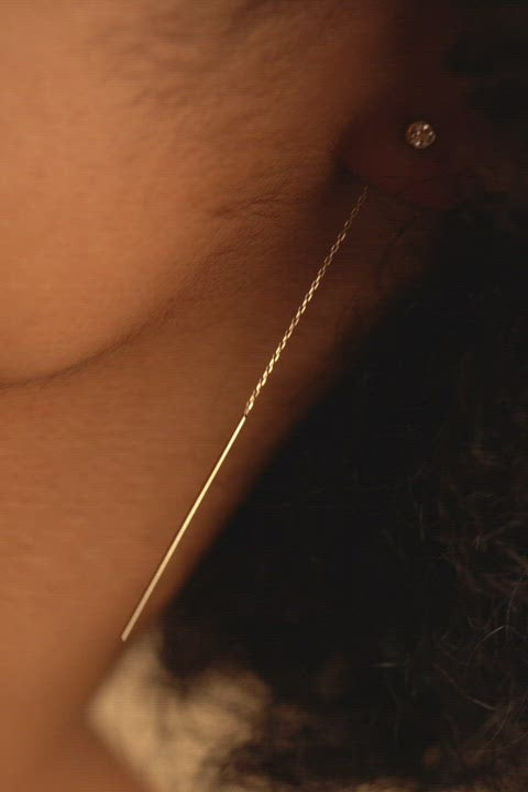 Bezel long earrings - 18k gold lab-grown diamond threader earrings - The Future Rocks