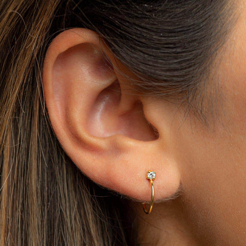  Flawless mini hoops - Flawless Mini Diamond Hoop Earrings -  The Future Rocks  -    2 
