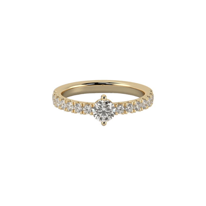  Fuji ring - Fuji Lab-Grown Solitaire Diamond Pavé Ring -  The Future Rocks -    1 