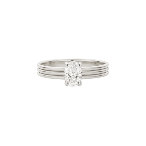  Fused ring - Half Carat Oval Cut Diamond Ring -  The Future Rocks  -    3 