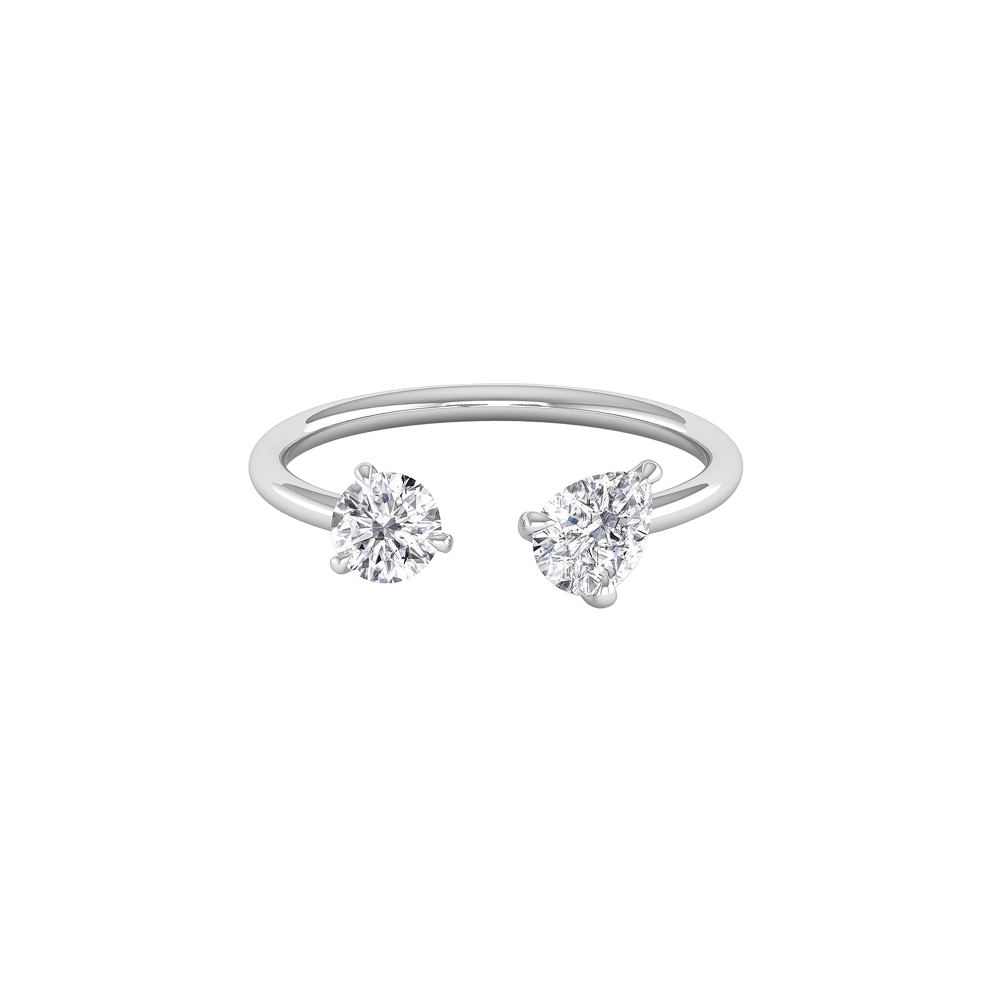 Buy Moissanite Bypass Ring in Vermeil Yellow Gold Over Sterling Silver, Open  Band Ring, Moissanite Ring, Two Stone Ring 2.35 ctw (Size 6) at ShopLC.
