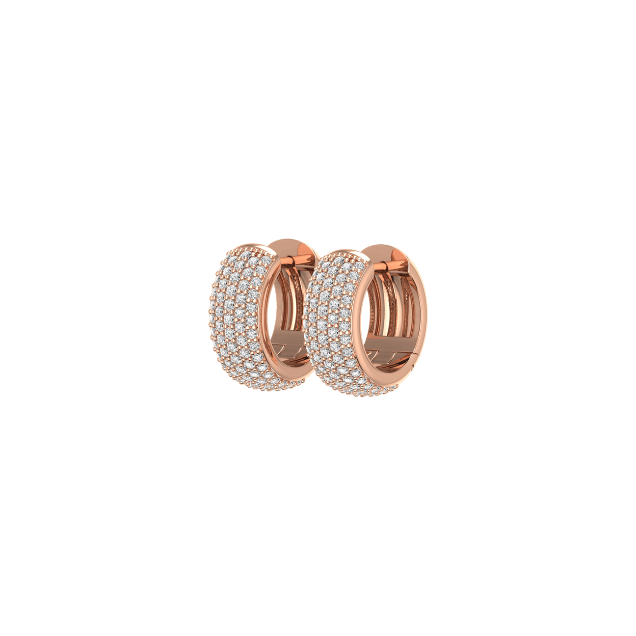  Grand pave earrings - Grand Pave Diamond Huggie Earrings -  The Future Rocks -    5 