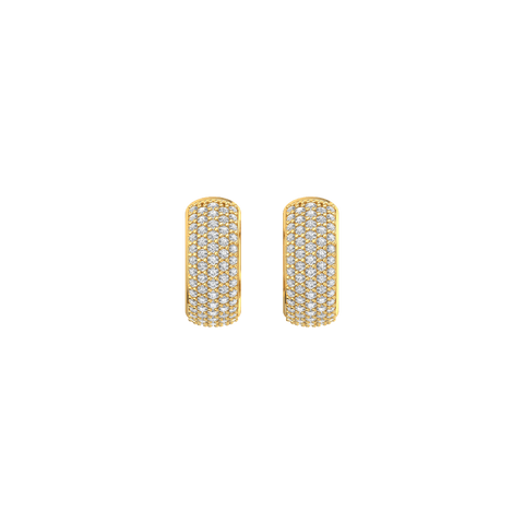  Grand pave earrings - Grand Pave Diamond Huggie Earrings -  The Future Rocks  -    2 
