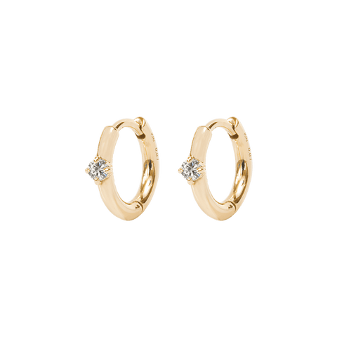  Hoop earrings - Lab-Grown Diamond Huggie Hoop Earrings -  The Future Rocks  -    1 