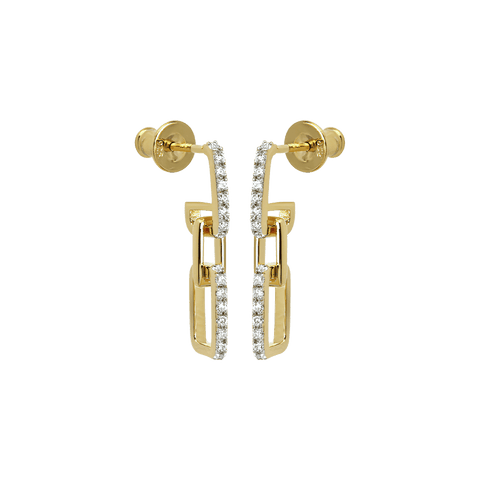  Horizon double link earrings - Gold Vermeil Double Link Drop Earrings -  The Future Rocks  -    4 
