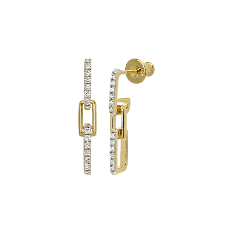  Horizon double link earrings - Gold Vermeil Double Link Drop Earrings -  The Future Rocks  -    1 
