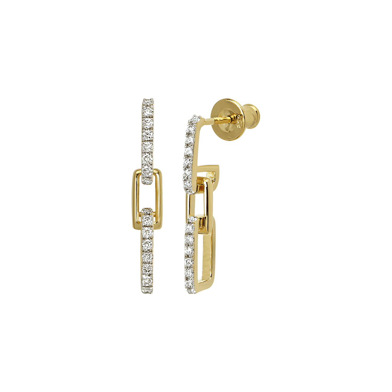  Horizon double link earrings - Gold Vermeil Double Link Drop Earrings -  The Future Rocks -    1 