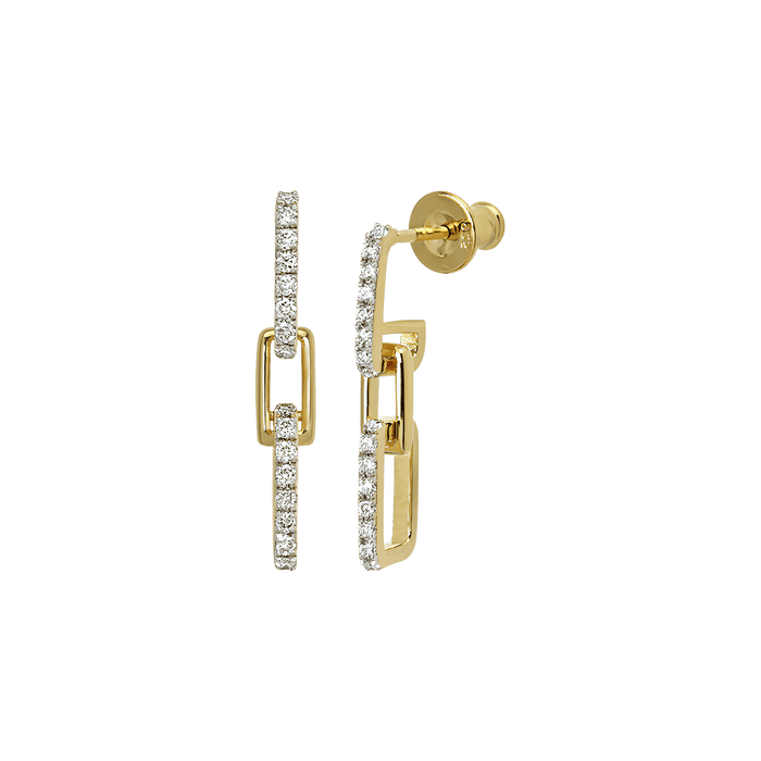  Horizon double link earrings - Gold Vermeil Double Link Drop Earrings -  The Future Rocks -    1 