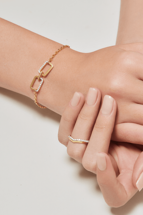  Horizon double-sided bracelet - Gold Vermeil Double-sided Bracelet -  The Future Rocks  -    3 