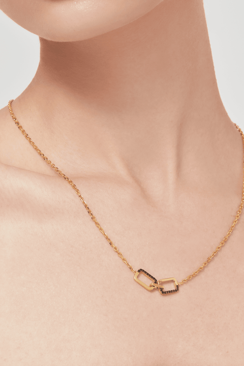  Horizon double-sided pendant necklace - Gold Vermeil Double-sided Pendant Necklace -  The Future Rocks  -    2 
