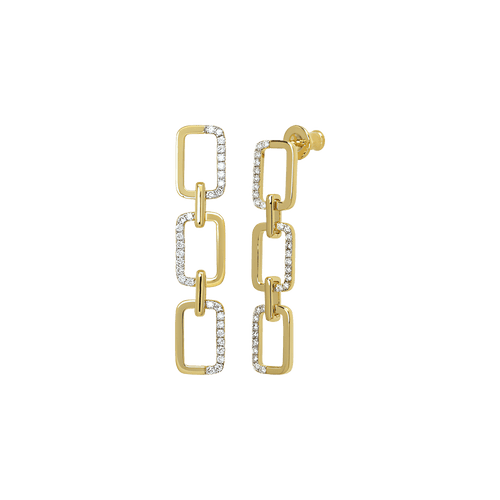  Horizon trio link earrings - 18K Recycled Gold Vermeil Horizon Earrings -  The Future Rocks -    1 