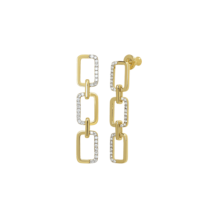  Horizon trio link earrings - 18K Recycled Gold Vermeil Horizon Earrings -  The Future Rocks -    1 