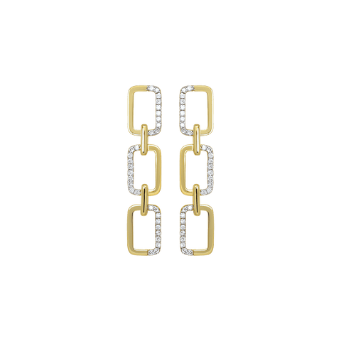  Horizon trio link earrings - 18K Recycled Gold Vermeil Horizon Earrings -  The Future Rocks  -    3 